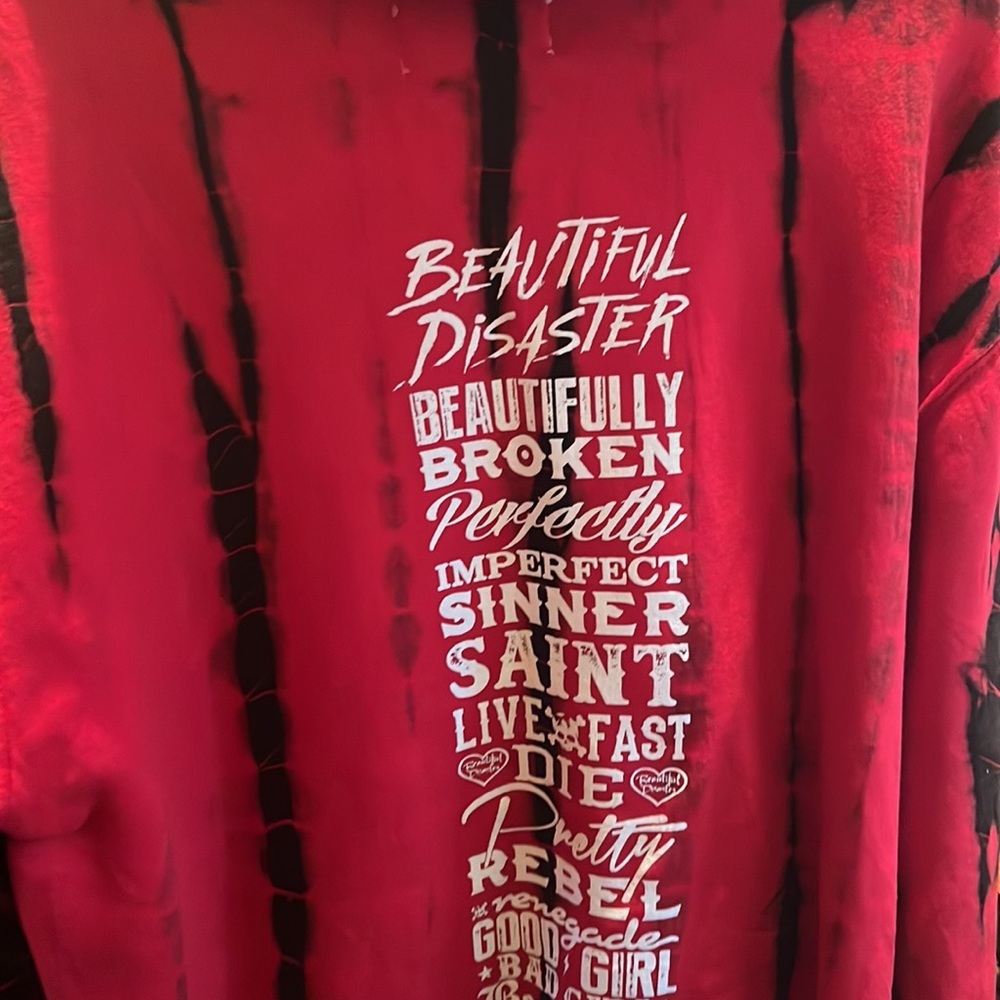 Beautiful Disaster tie dye hoodie XL